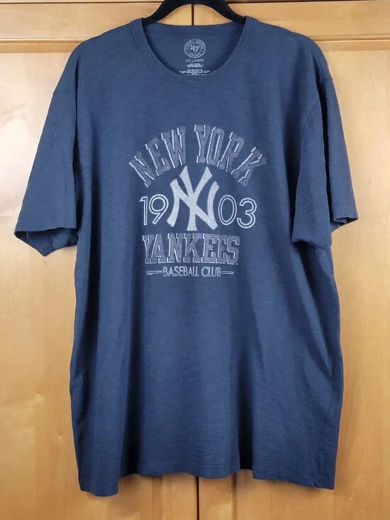 '47 Navy Lightweight Cotton New York Yankees Baseball Club Tee - XXL - Picture 1 of 5